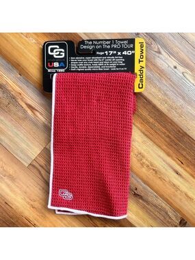 CG ClubGlove Tandem Brick and White 17x40 Caddy Golf Towel SKU#B2444